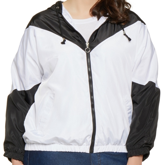 Black & White Windbreaker Jacket - Picture 2 of 11
